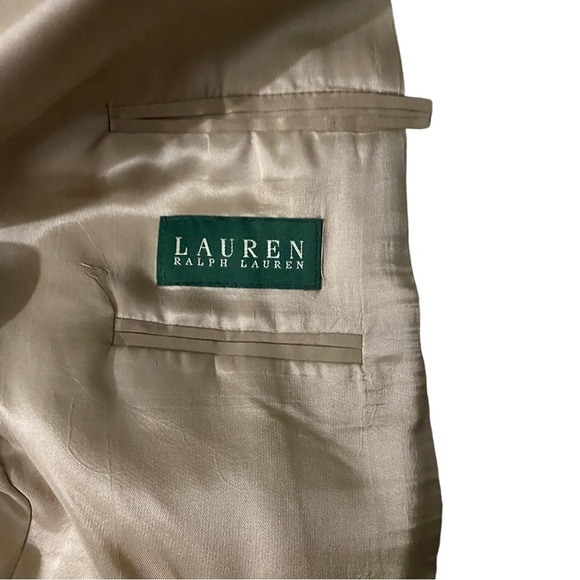 Ralph Lauren Canada Beige 3-Button Silk Wool Blend Suit Jacket Men’s Blazer 44L - Picture 6 of 14